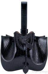Azzedine Black Faux Croc Mini Bag