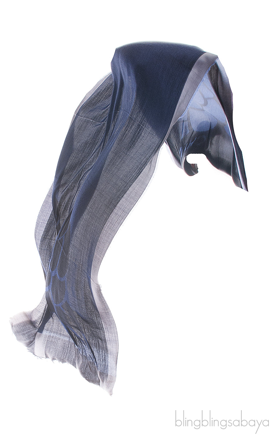 Camellia Navy Blue Stole