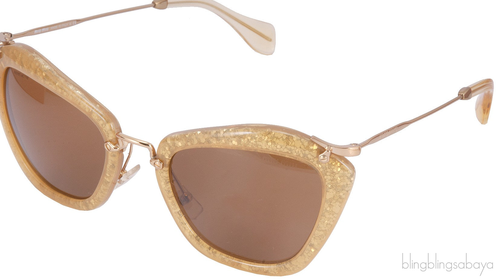 Gold Acetate Glitter Sunglasses