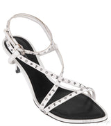 White Monogram Citizen Strappy Sandals