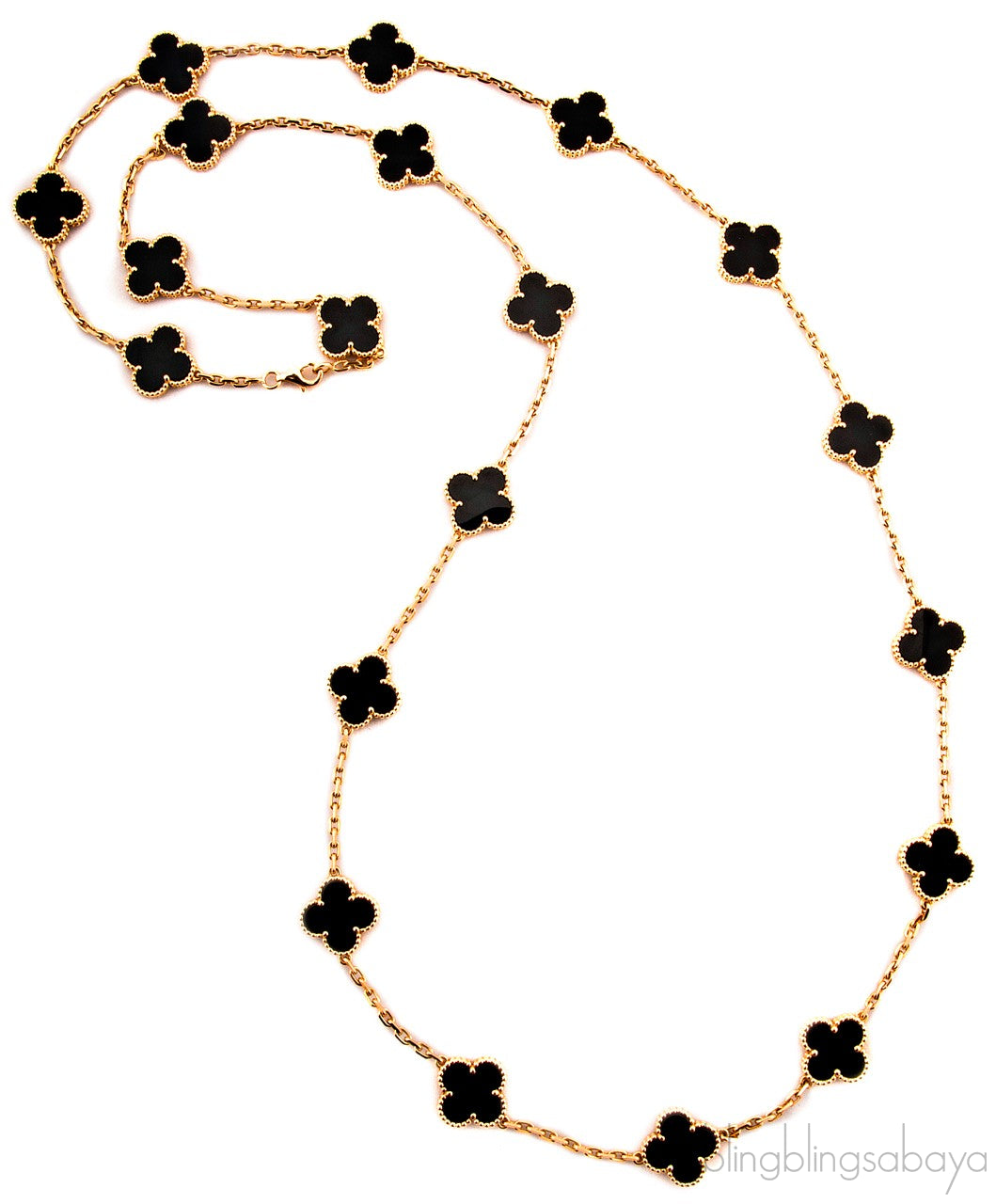 Alhambra Long Necklace Black Onyx
