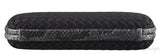 Black Intrecciato Snake Trim Clutch