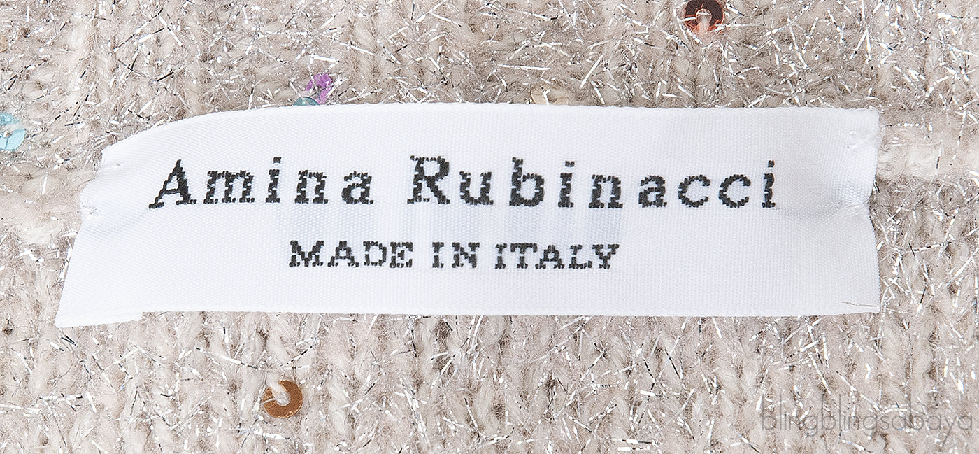 Amina Rubinacci Sequin Metallic Cardigan