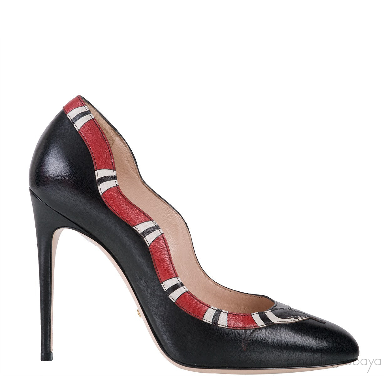Black Yoko Snake High Heels