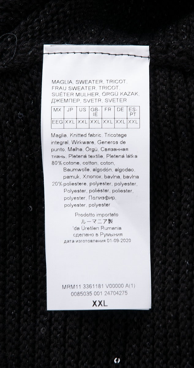 Black Sequin Long Sleeve Knitted Sweatshirt
