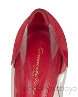 Red Suede PVC Plexi Pump