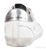 Golden goose White Distressed Printed Leather & Suede Sneakers
