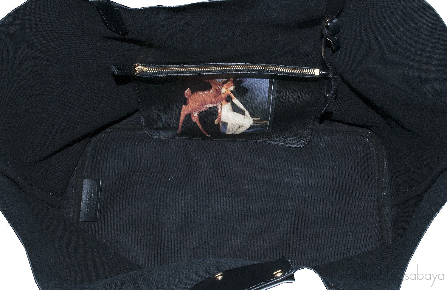 Bambi Black Shopping Tote