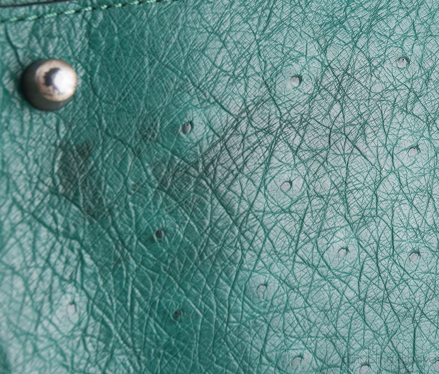 Green Ostrich Jade Handle Bag