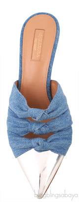 Denim Knotted Pointed Sandals