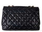 Black Quilted Vintage Jumbo Flap Bag GHW