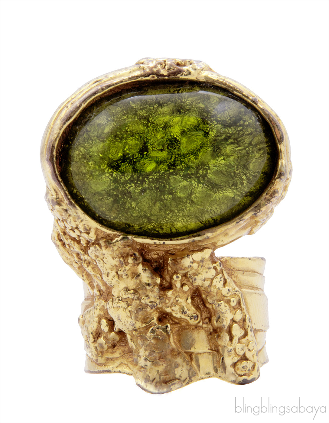 Arty Oval Ring Emerald Green