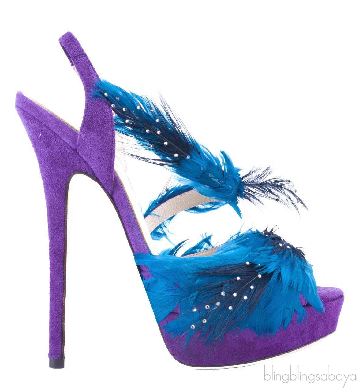 Marlene Feather and Suede Sandals