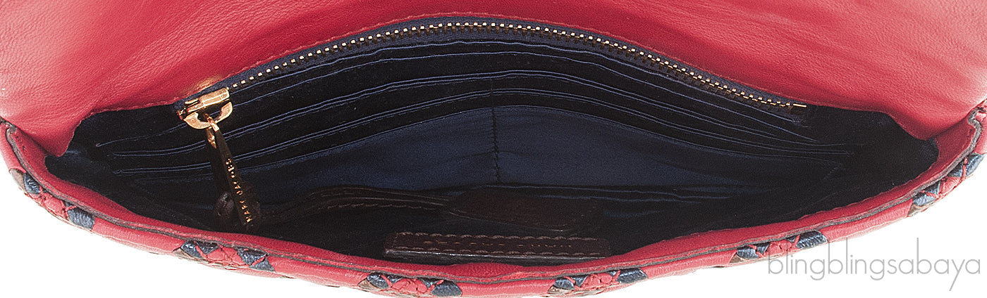 Quilted Leather Tassel Padlock Clutch