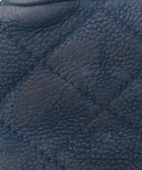 Blue Nubuck Quilted Flap Bag