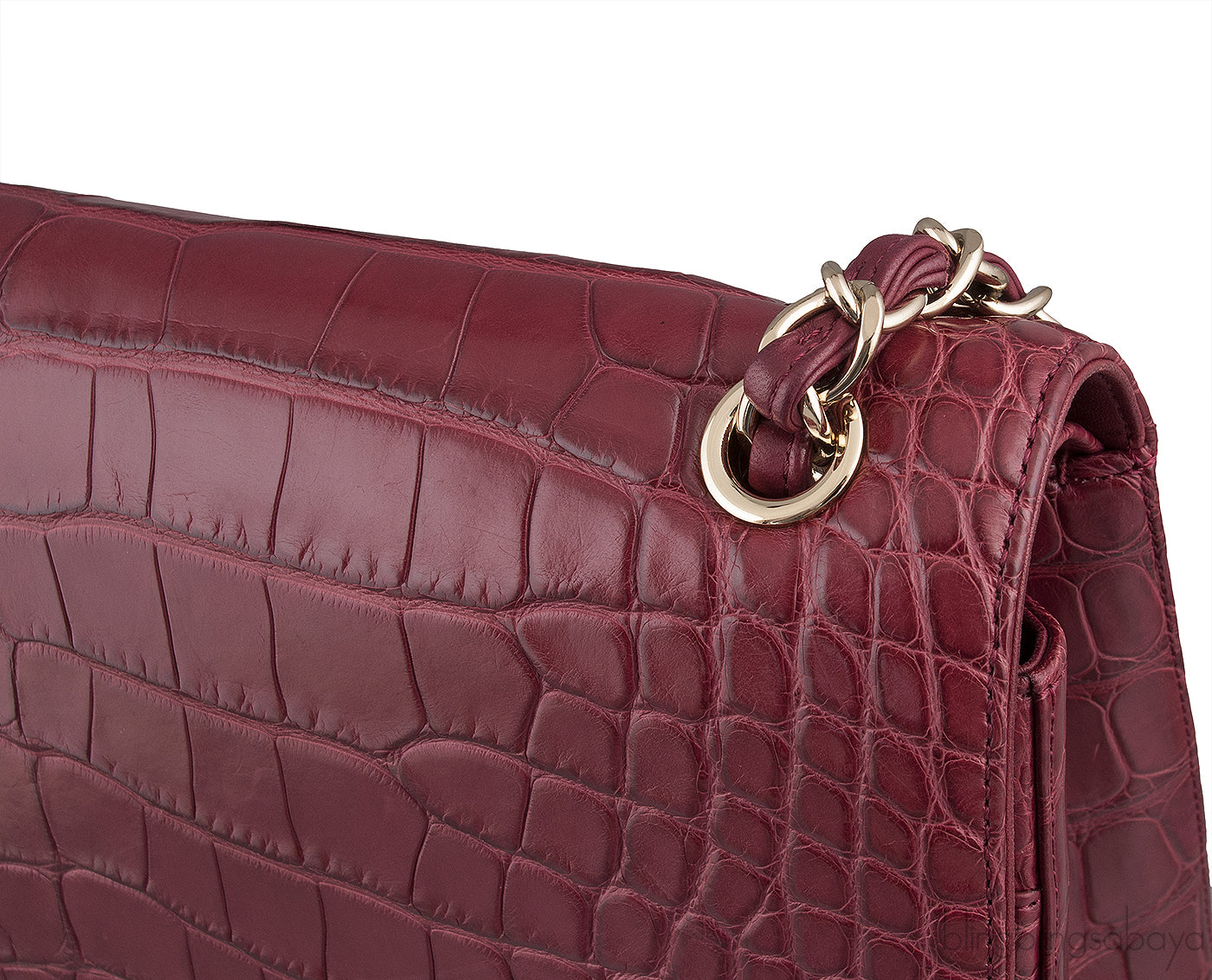 Classic Bordeaux Crocodile Jumbo Bag