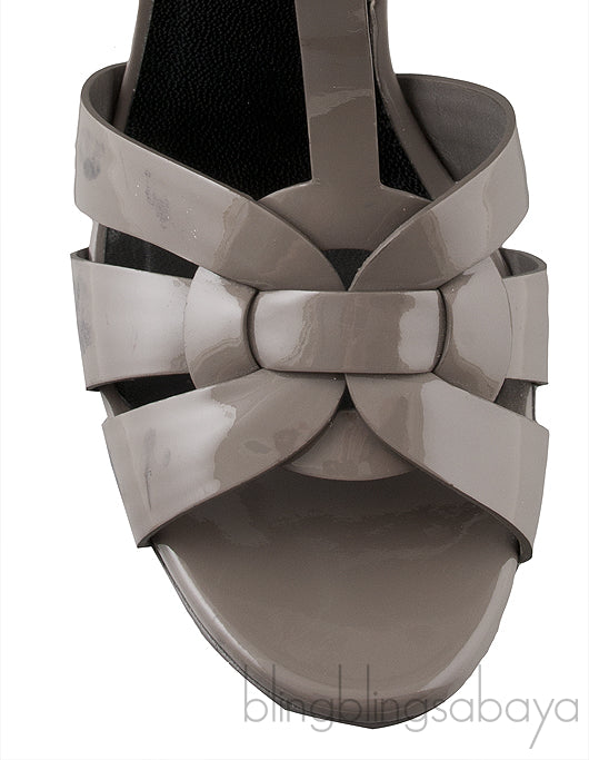 Tribute Grey Patent Sandals