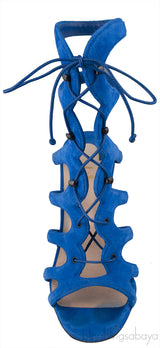 Blue Suede Gladiator Heels