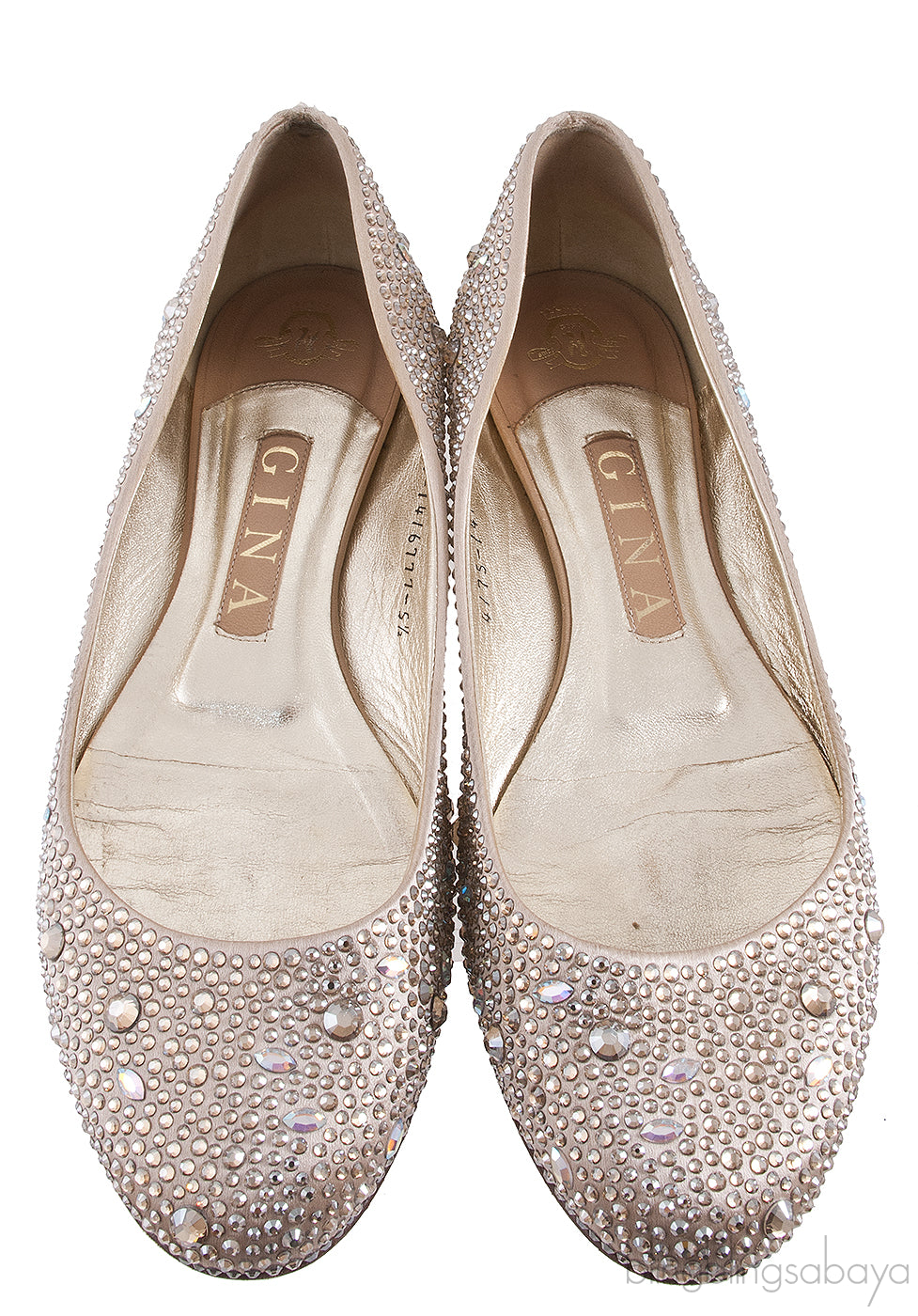 Nude Allegra Crystal Ballet Flat