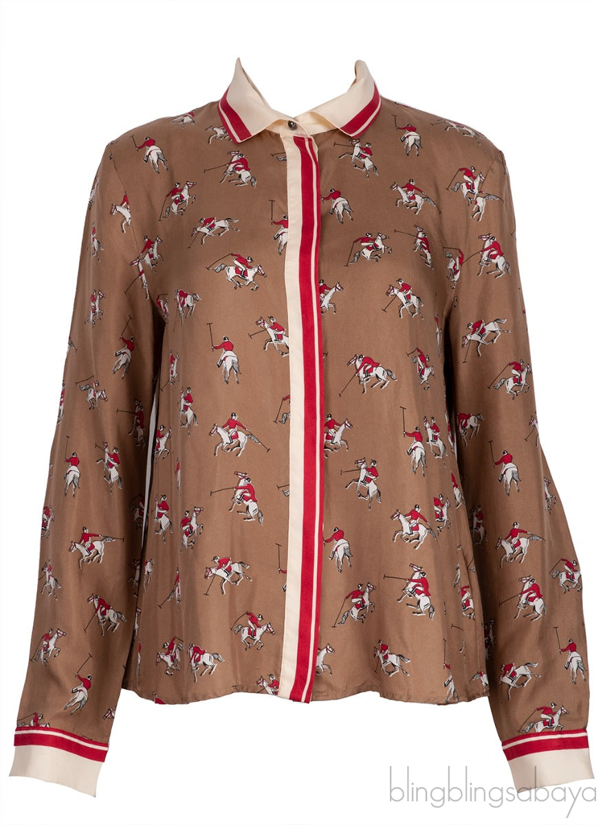 Brown Horse & Rider Printed Shirt