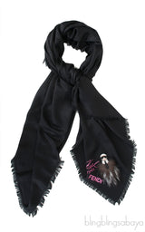 Black Karl Love Square Shawl