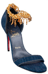 Gourmi 100 Chain-embellished Denim Sandals