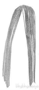 Long Crystal Hairpiece Silver