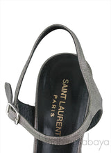 Grey Bow Textured Leather Pump