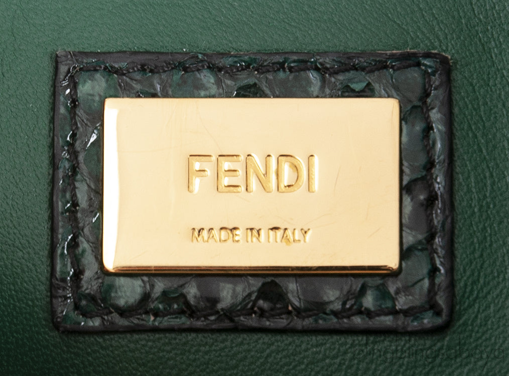 Fendi Peekaboo Medium Green Python Bag