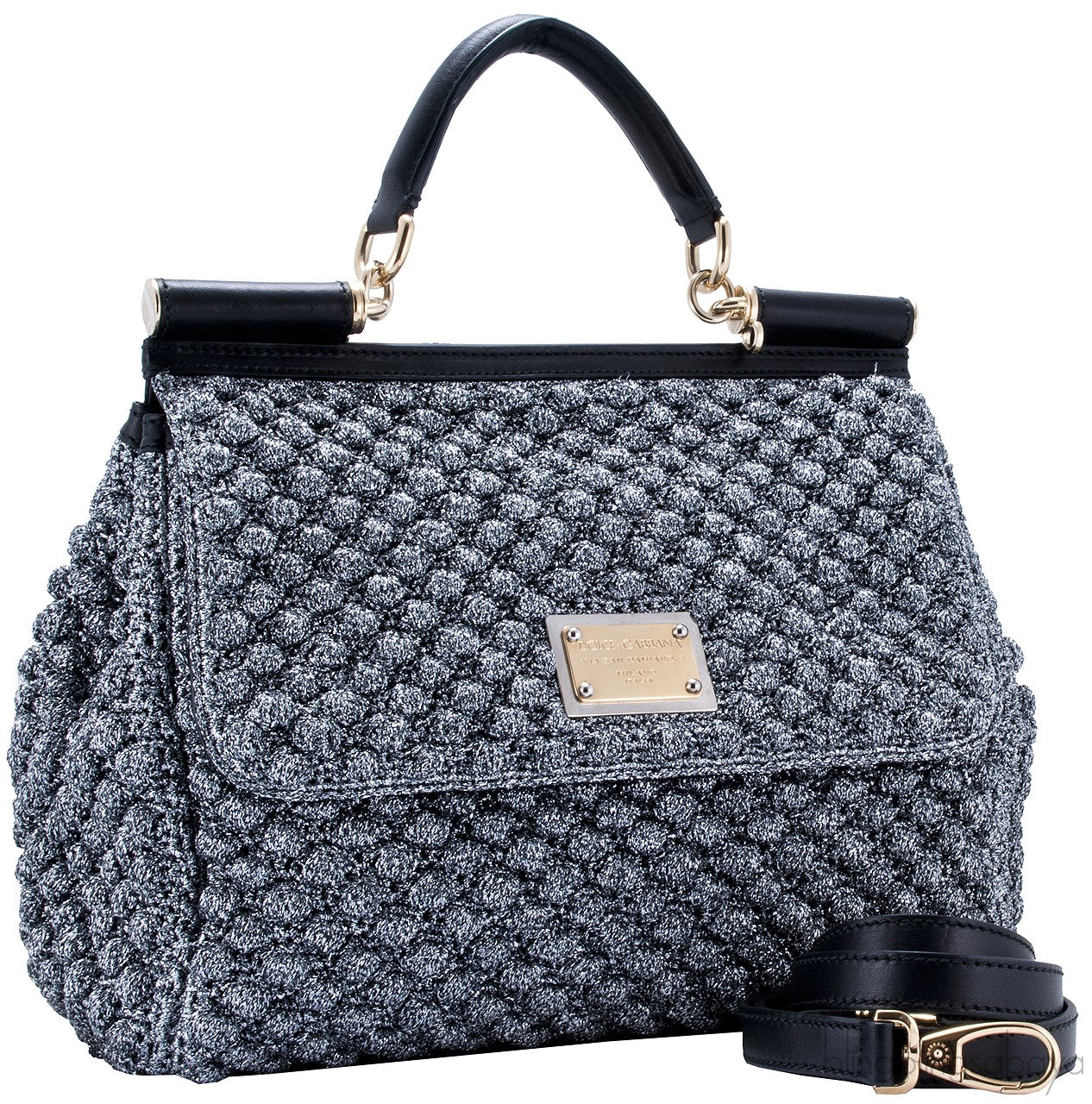 Miss Sicily Metallic Crochet Flap Bag