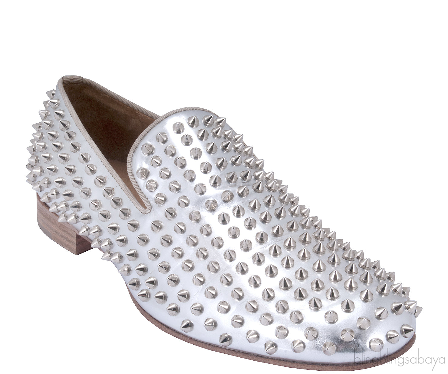 Dandelion Spike Silver Patent Men Loafer