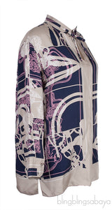 Multicolor Brides De Gala Silk Blouse