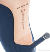 Navy Blue Satin Hangisi Pump