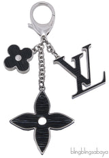 Louis Vuitton Black Fleur D'Epi Bag Charm