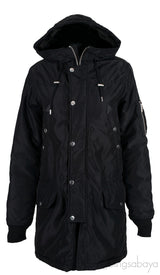 Black Trench Coat with Hoodie