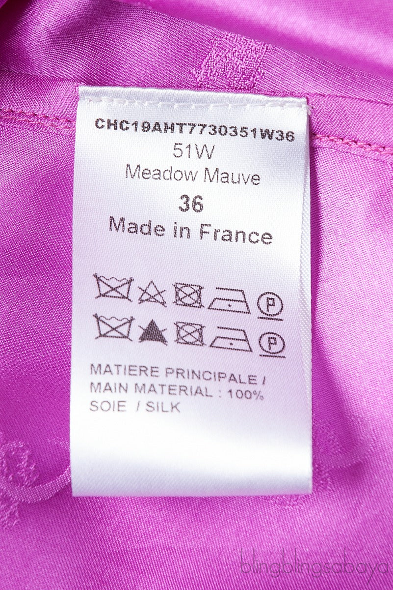 Silk Purple Logo Print Top