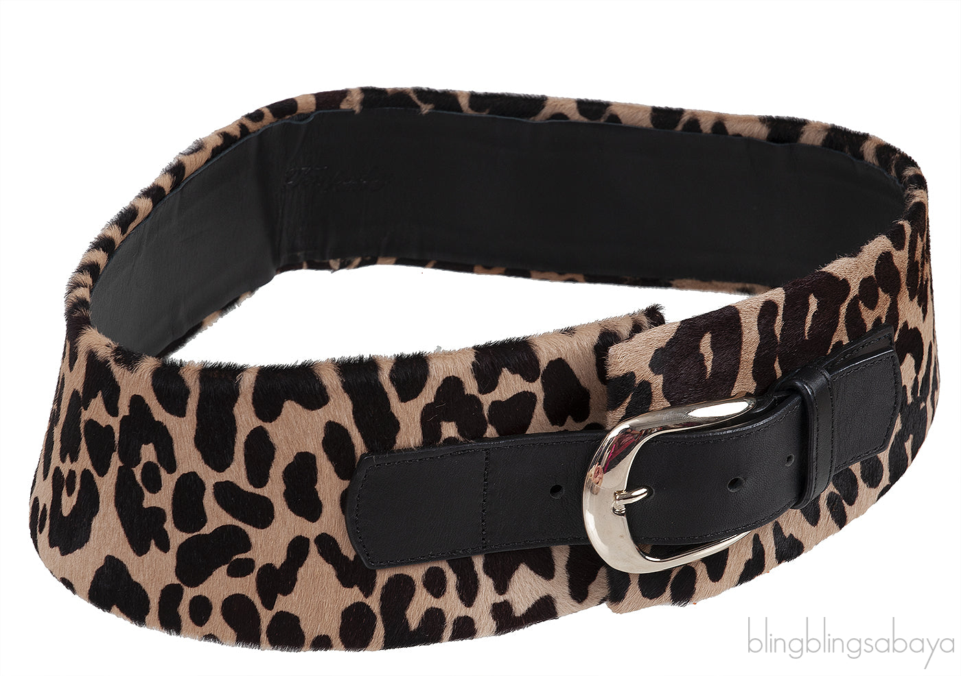 Leopard Print Pony Hair Wide Belt