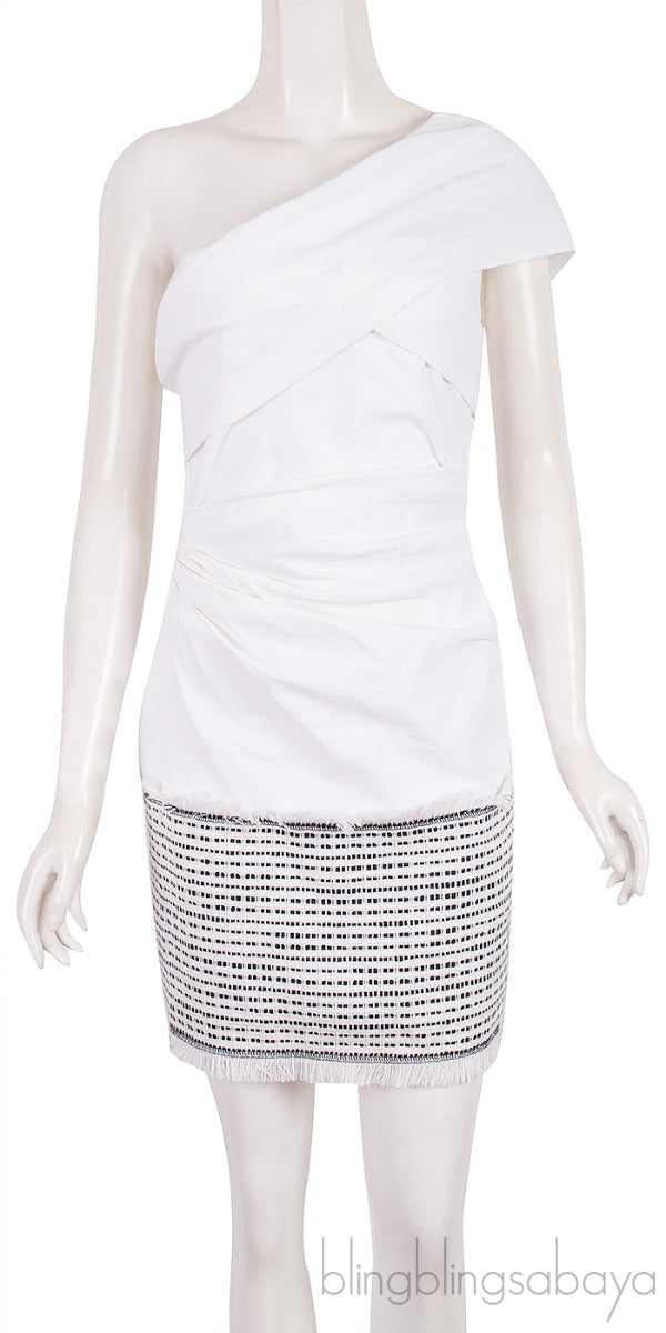 One Shoulder Tweed Mini Dress