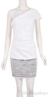One Shoulder Tweed Mini Dress