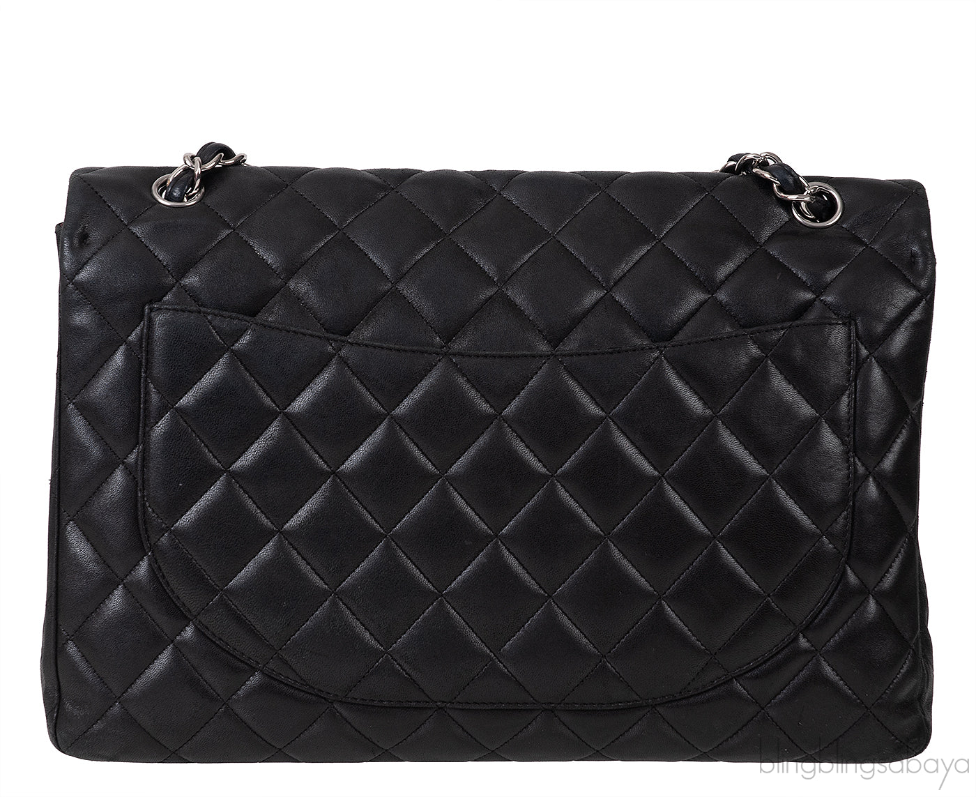 Black Quilted Classic Maxi Flap Bag