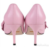 Baby Pink Bow Bee Pointed Toe Heels