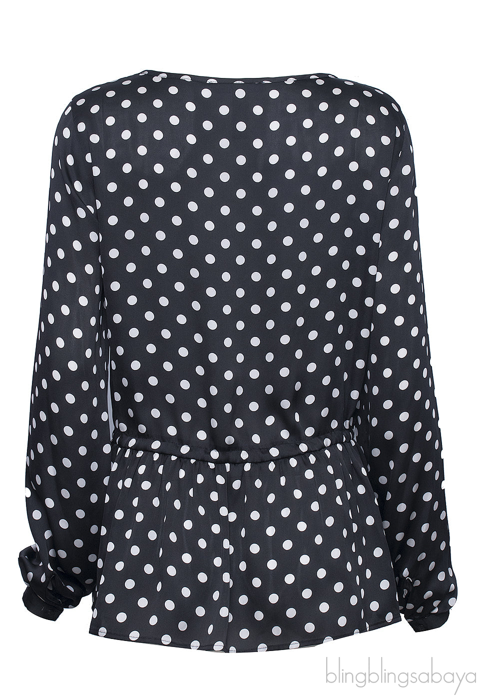 Polka Dot Peplum Blouse
