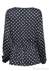 Polka Dot Peplum Blouse