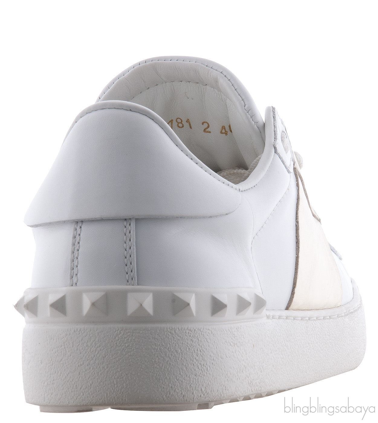 White and Gold Stripe Trainer Sneakers