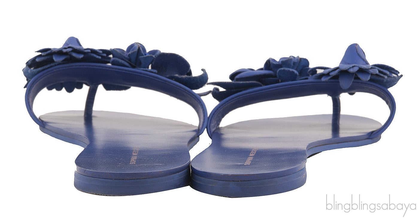 Lilico Appliqué Blue Leather Sandals