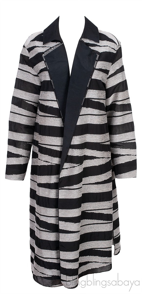 Black & Silver Open Coat