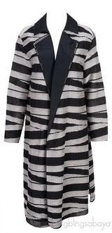 Black & Silver Open Coat