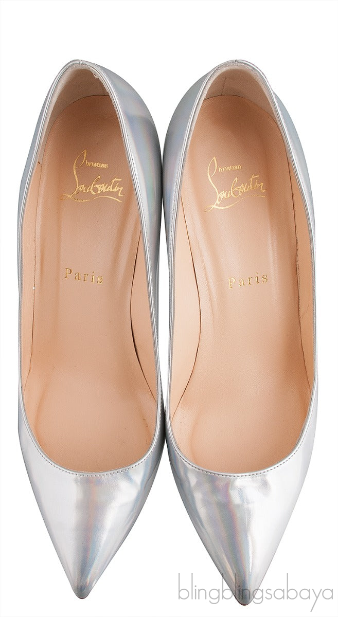 Silver Metallic Pointed Toe Heels