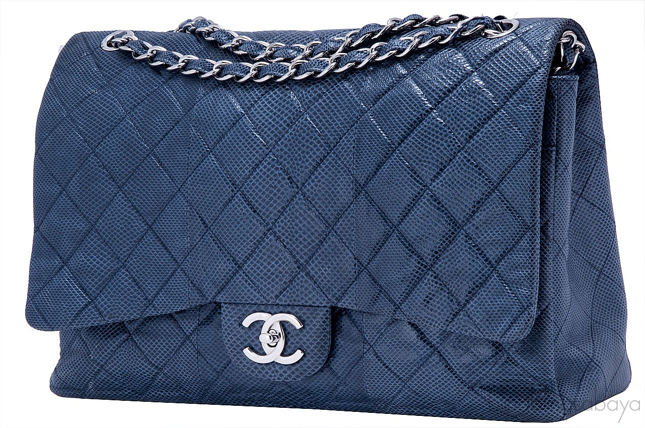 XL Jumbo CC Lizard Flap Bag