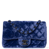 Chanel Velvet blue Mini Flap Bag
